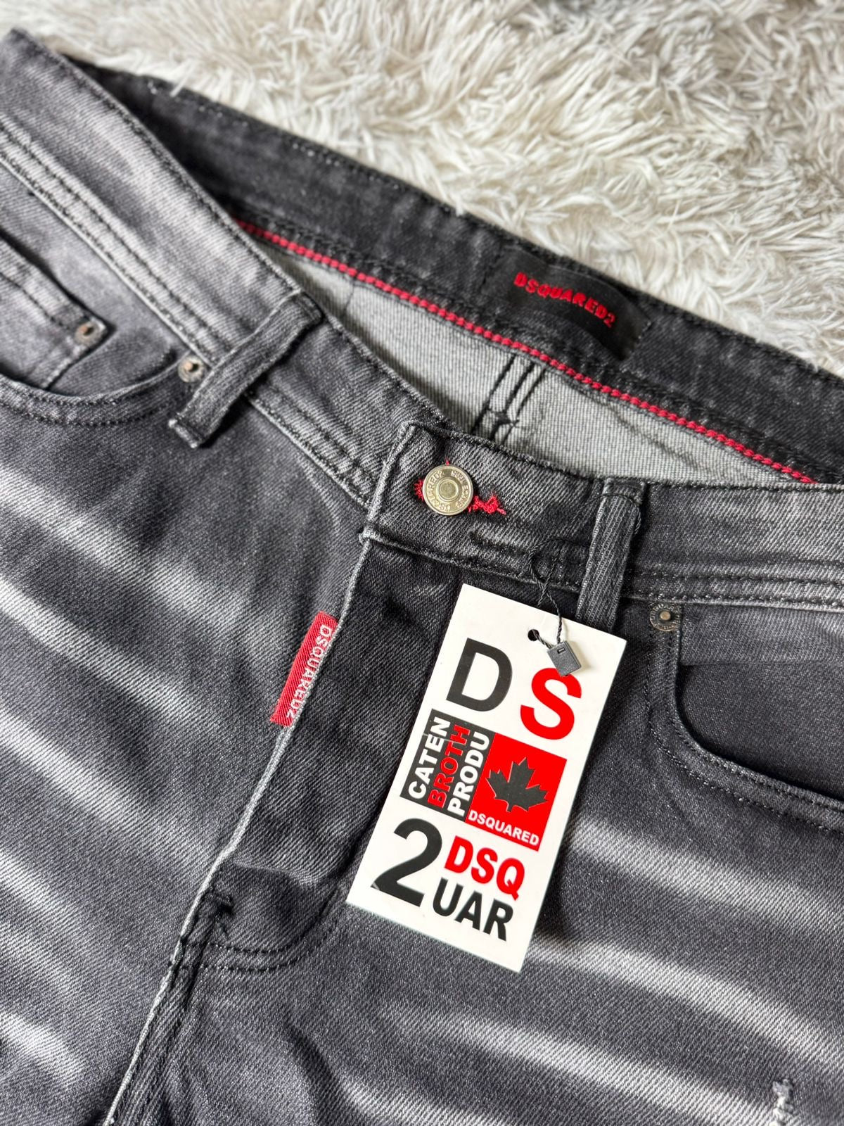 Jeans DSQRD2 "Black Red"