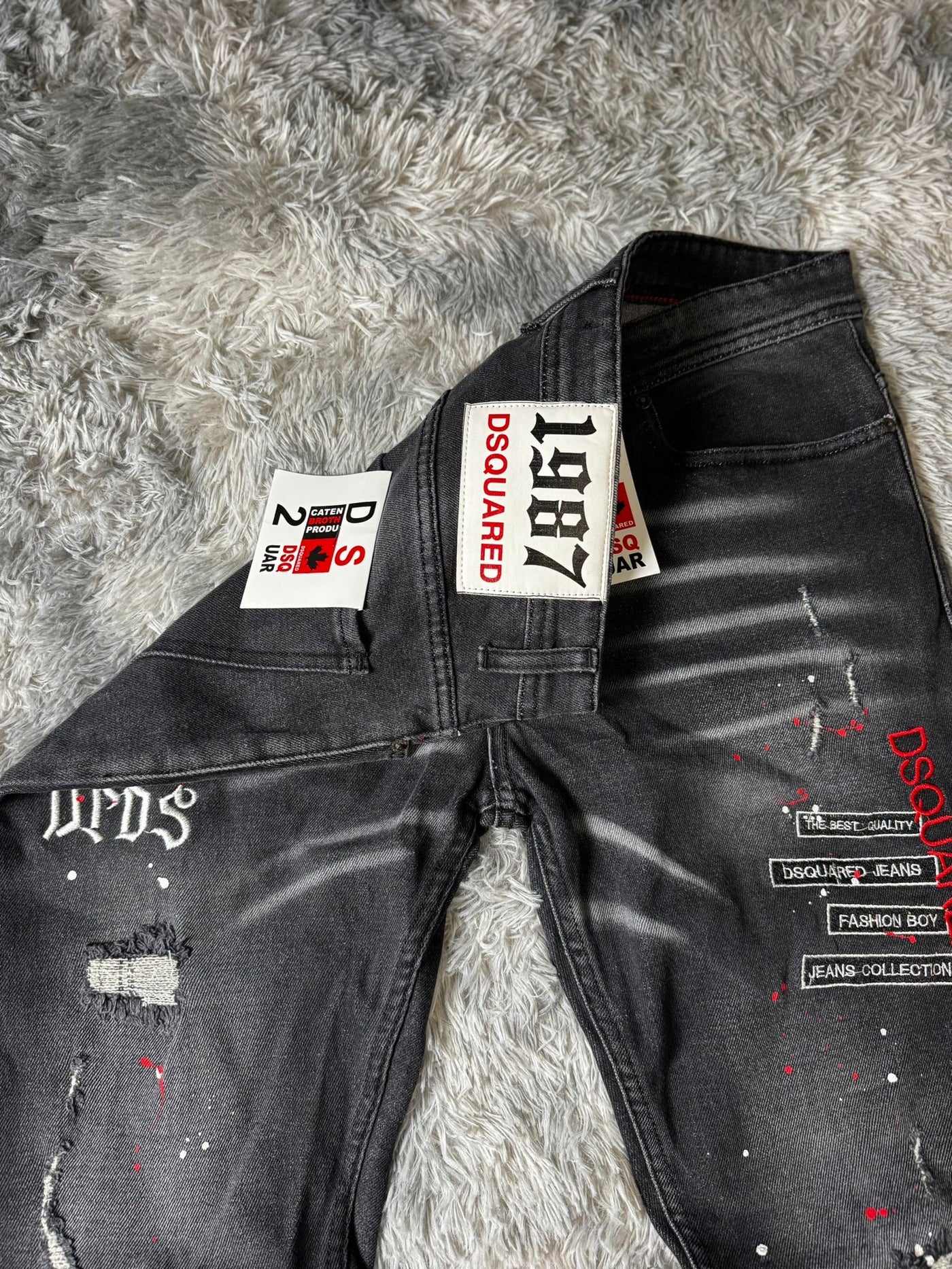 Jeans DSQRD2 "Black Red"