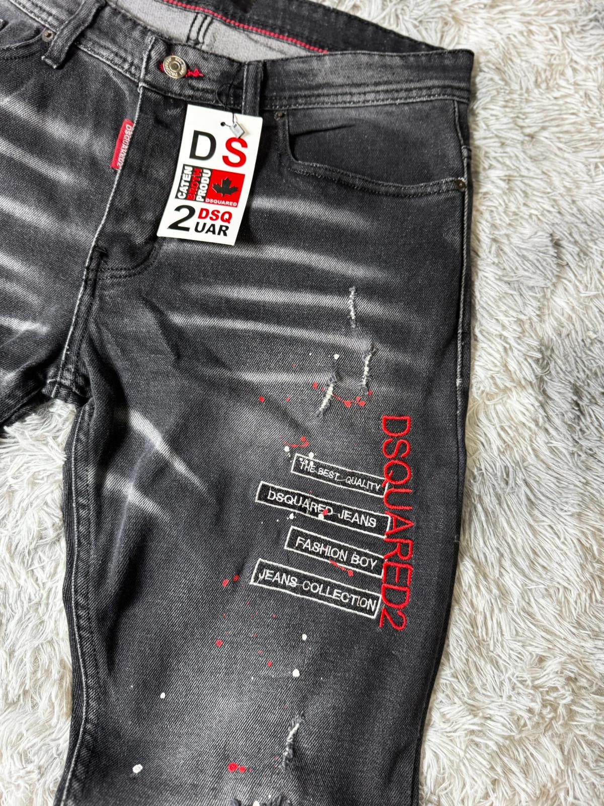 Jeans DSQRD2 "Black Red"