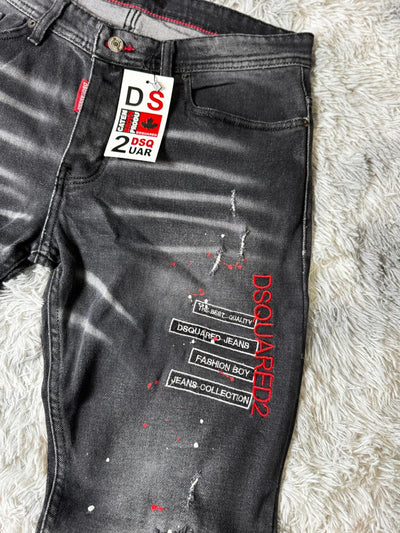 Jeans DSQRD2 "Black Red"