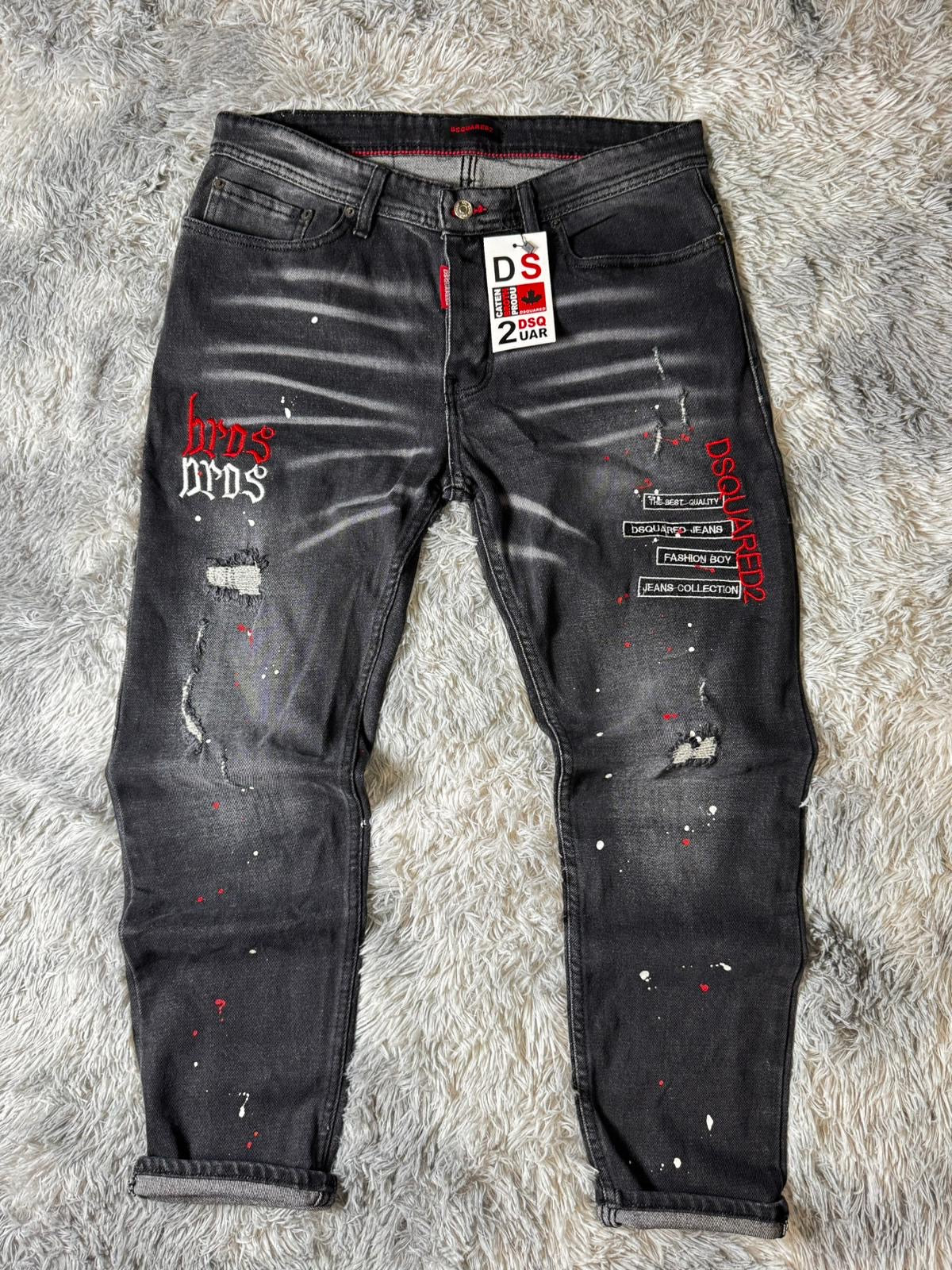 Jeans DSQRD2 "Black Red"