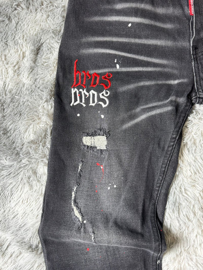 Jeans DSQRD2 "Black Red"